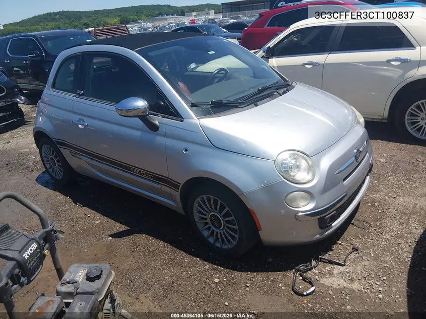 2012 Fiat 500C Lounge VIN: 3C3CFFER3CT100837 Lot: 45364105