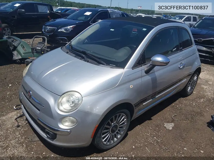 2012 Fiat 500C Lounge VIN: 3C3CFFER3CT100837 Lot: 45364105