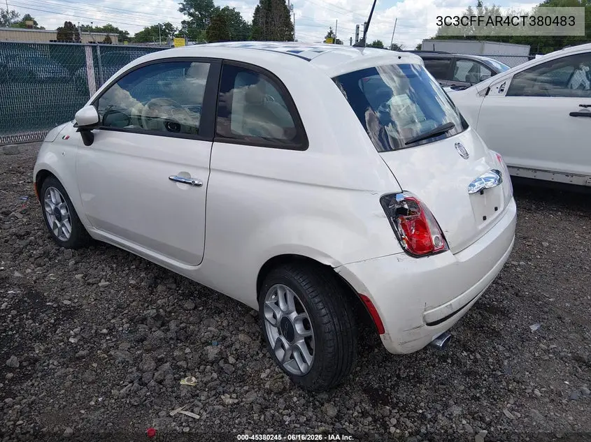 2012 Fiat 500 Pop VIN: 3C3CFFAR4CT380483 Lot: 45380245