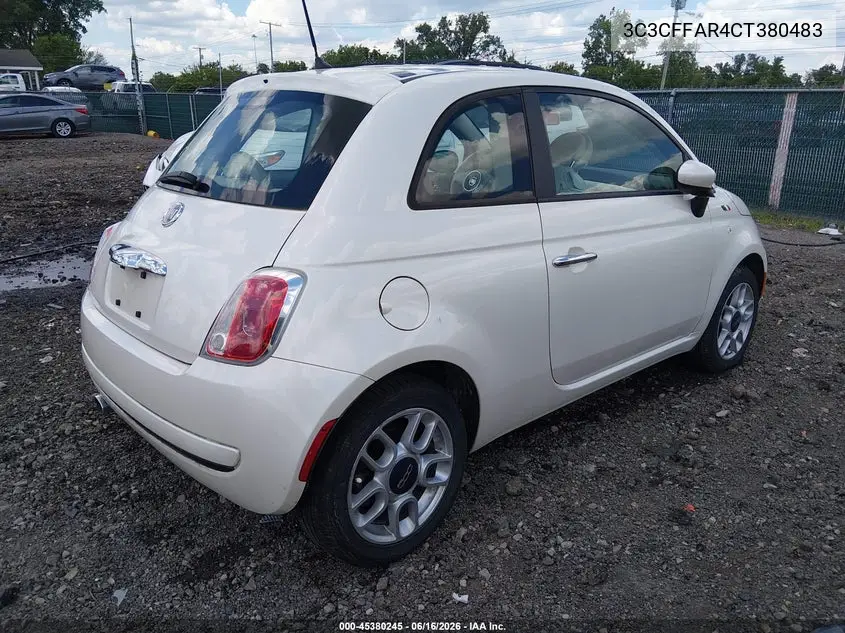 2012 Fiat 500 Pop VIN: 3C3CFFAR4CT380483 Lot: 45380245