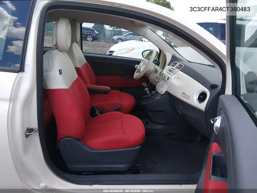 2012 Fiat 500 Pop VIN: 3C3CFFAR4CT380483 Lot: 45380245