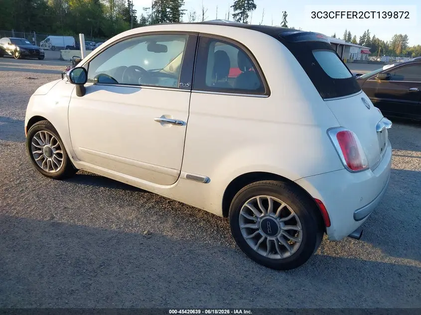 2012 Fiat 500C Lounge VIN: 3C3CFFER2CT139872 Lot: 45420639