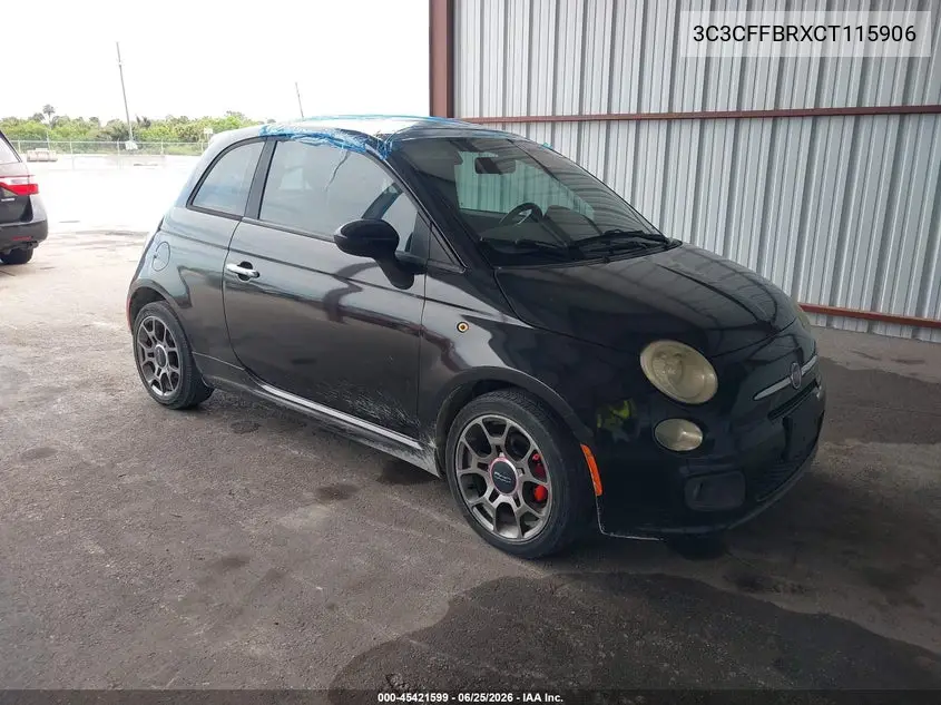 2012 Fiat 500 Sport VIN: 3C3CFFBRXCT115906 Lot: 45421599