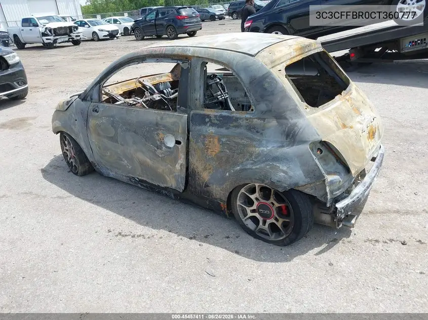 2012 Fiat 500 Sport VIN: 3C3CFFBR0CT360777 Lot: 45457411