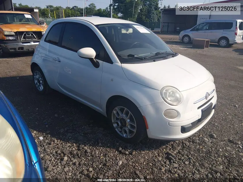 2012 Fiat 500 Pop VIN: 3C3CFFAR6CT125026 Lot: 45470364