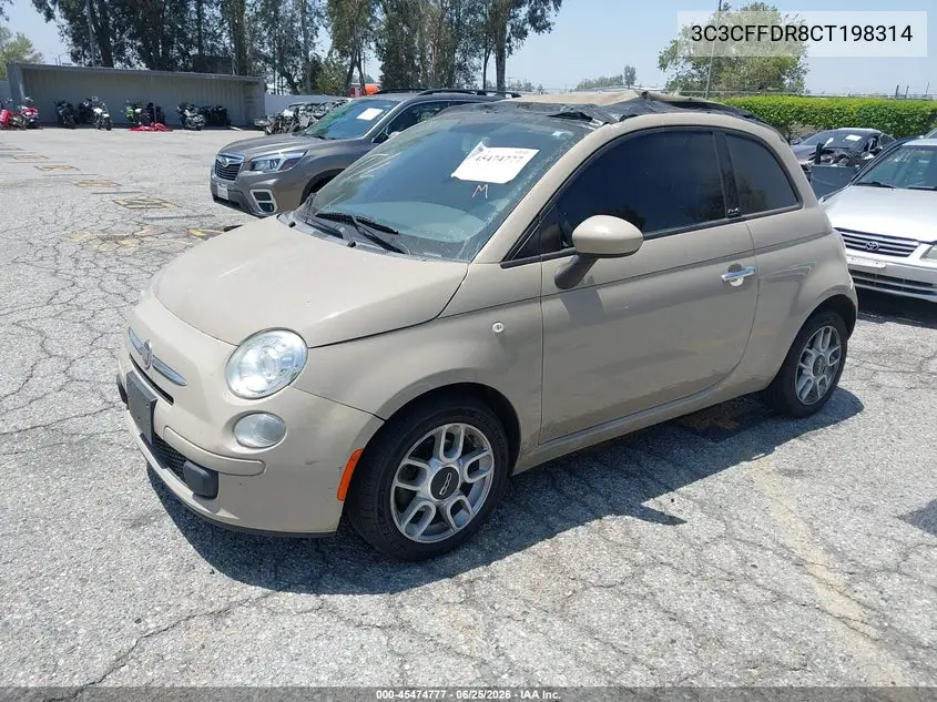 2012 Fiat 500C Pop VIN: 3C3CFFDR8CT198314 Lot: 45474777
