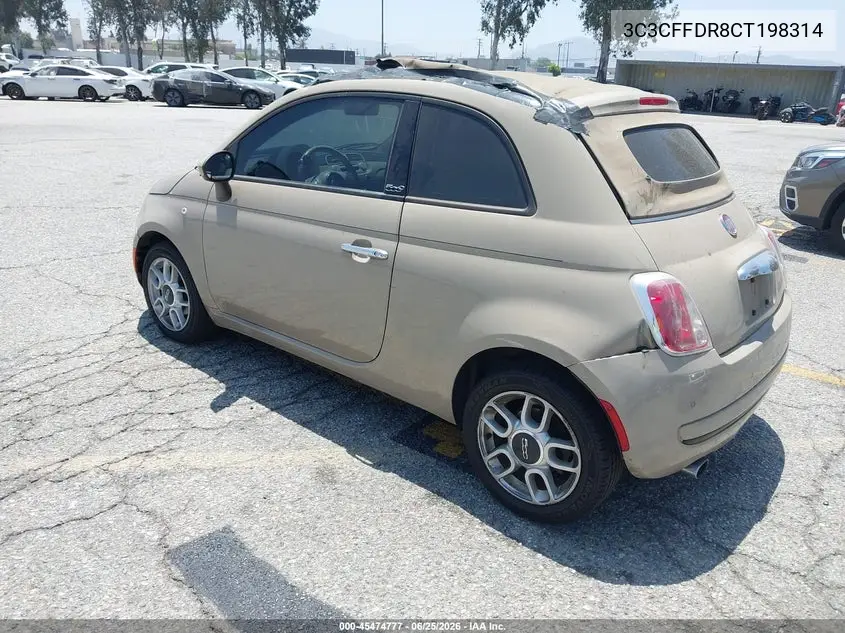 2012 Fiat 500C Pop VIN: 3C3CFFDR8CT198314 Lot: 45474777
