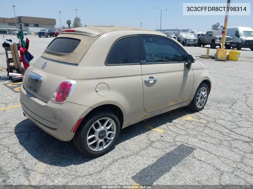 2012 Fiat 500C Pop VIN: 3C3CFFDR8CT198314 Lot: 45474777