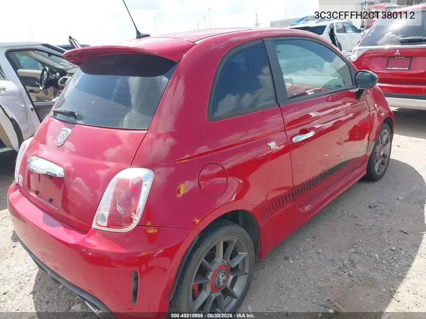 2012 Fiat 500 Abarth VIN: 3C3CFFFH2CT380112 Lot: 45518966