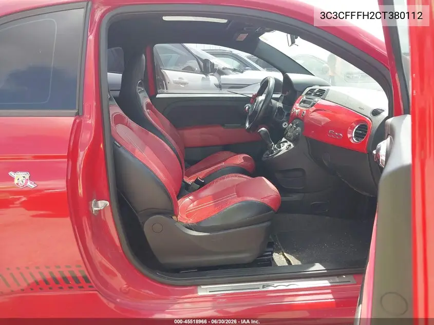 2012 Fiat 500 Abarth VIN: 3C3CFFFH2CT380112 Lot: 45518966