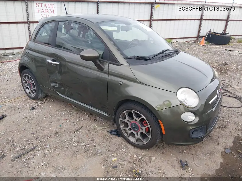 2012 Fiat 500 Sport VIN: 3C3CFFBR1CT303679 Lot: 45551151