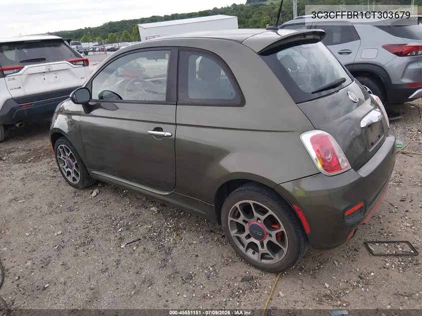 2012 Fiat 500 Sport VIN: 3C3CFFBR1CT303679 Lot: 45551151