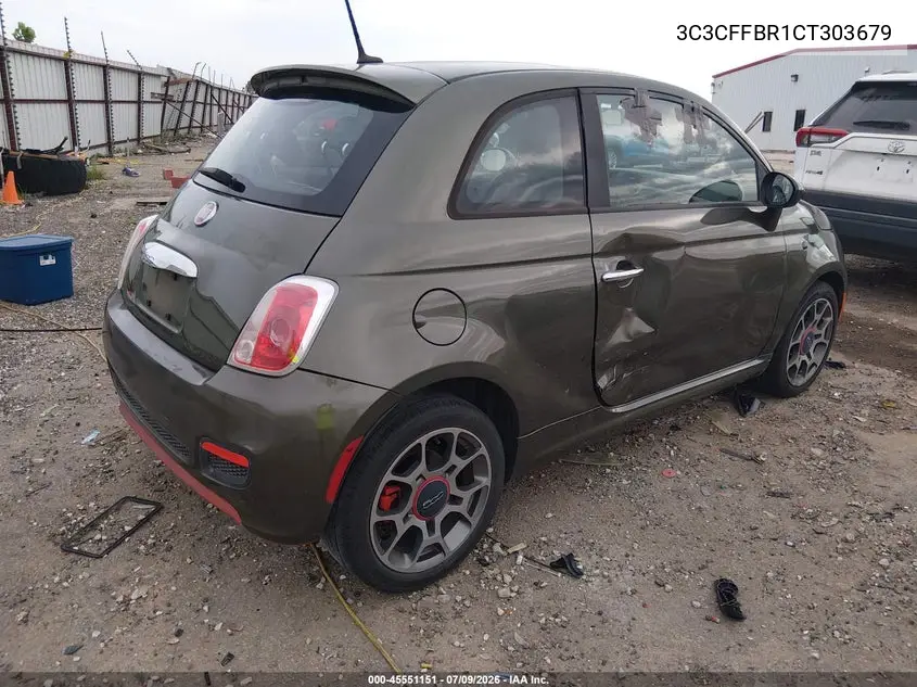 2012 Fiat 500 Sport VIN: 3C3CFFBR1CT303679 Lot: 45551151