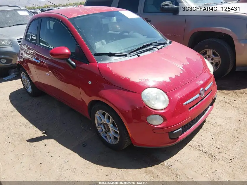 2012 Fiat 500 Pop VIN: 3C3CFFAR4CT125431 Lot: 45574588