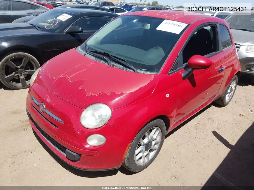 2012 Fiat 500 Pop VIN: 3C3CFFAR4CT125431 Lot: 45574588