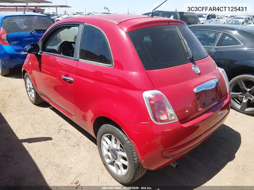 2012 Fiat 500 Pop VIN: 3C3CFFAR4CT125431 Lot: 45574588