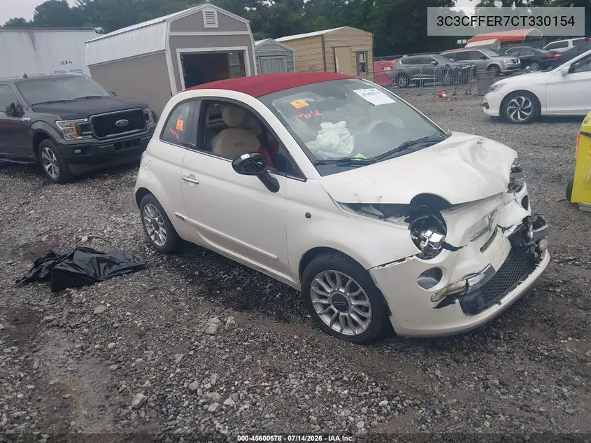 2012 Fiat 500C Lounge VIN: 3C3CFFER7CT330154 Lot: 45600578