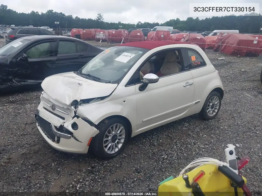 2012 Fiat 500C Lounge VIN: 3C3CFFER7CT330154 Lot: 45600578