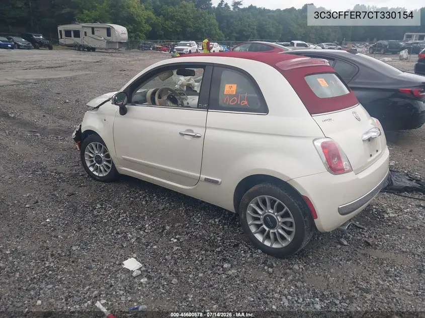2012 Fiat 500C Lounge VIN: 3C3CFFER7CT330154 Lot: 45600578