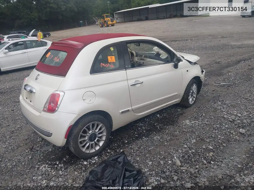 2012 Fiat 500C Lounge VIN: 3C3CFFER7CT330154 Lot: 45600578