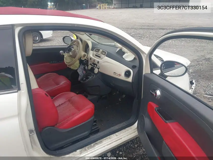 2012 Fiat 500C Lounge VIN: 3C3CFFER7CT330154 Lot: 45600578