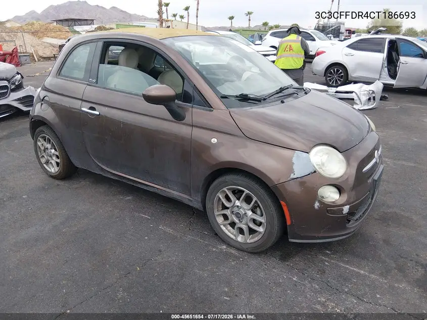 2012 Fiat 500C Pop VIN: 3C3CFFDR4CT186693 Lot: 45651654