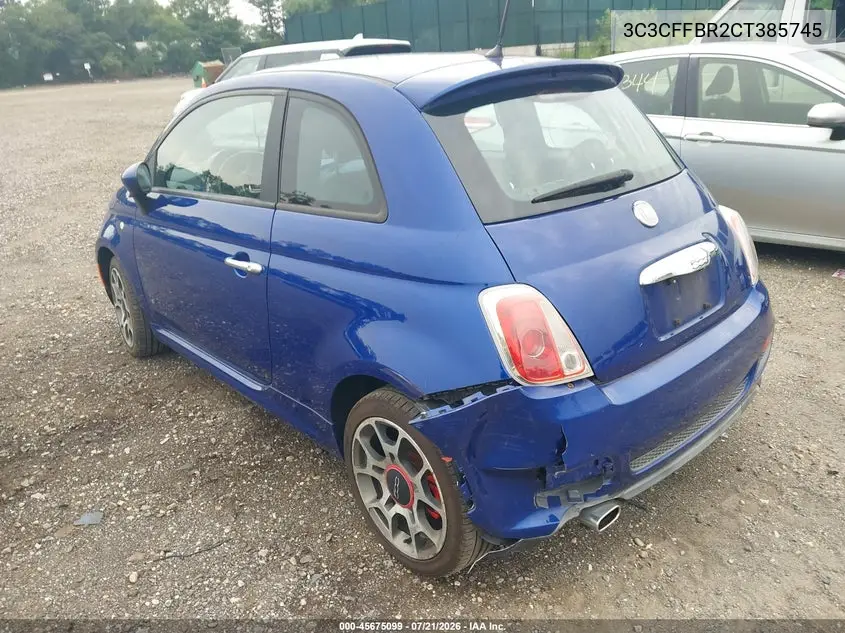 2012 Fiat 500 Sport VIN: 3C3CFFBR2CT385745 Lot: 45675099