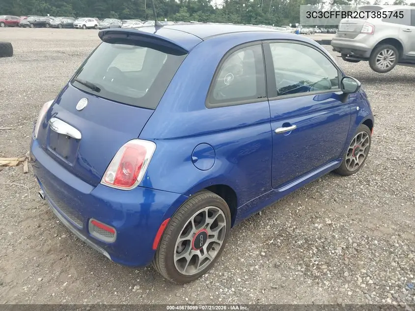 2012 Fiat 500 Sport VIN: 3C3CFFBR2CT385745 Lot: 45675099