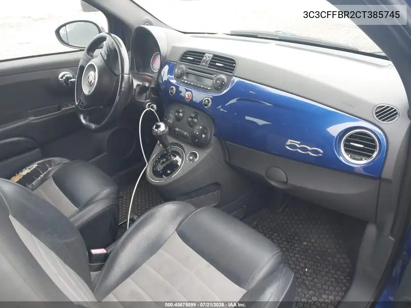 2012 Fiat 500 Sport VIN: 3C3CFFBR2CT385745 Lot: 45675099