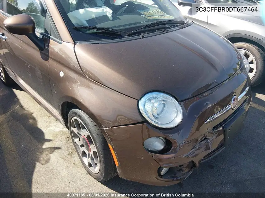 2013 Fiat 500 Sport VIN: 3C3CFFBR0DT667464 Lot: 40071185