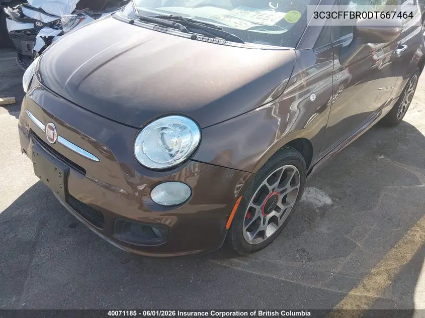 2013 Fiat 500 Sport VIN: 3C3CFFBR0DT667464 Lot: 40071185