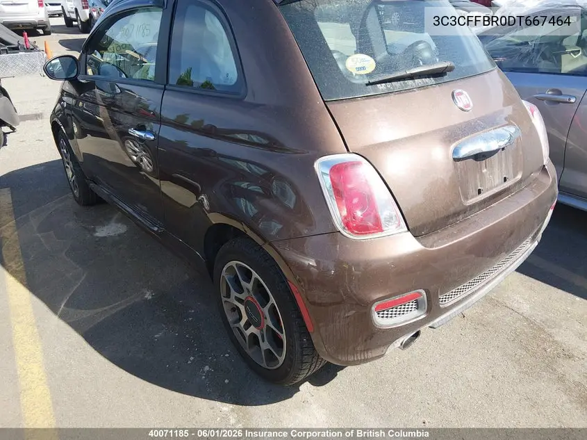 2013 Fiat 500 Sport VIN: 3C3CFFBR0DT667464 Lot: 40071185
