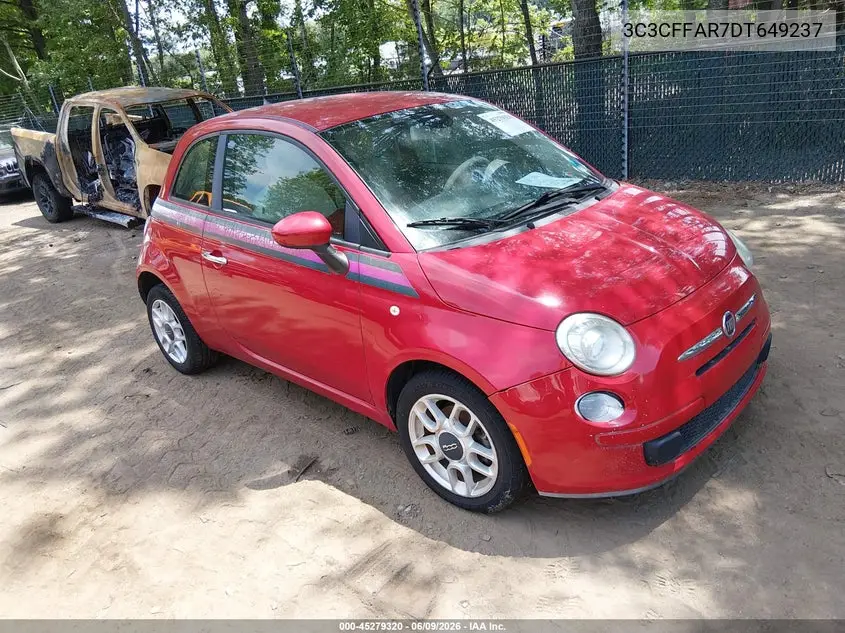 2013 Fiat 500 Pop VIN: 3C3CFFAR7DT649237 Lot: 45279320