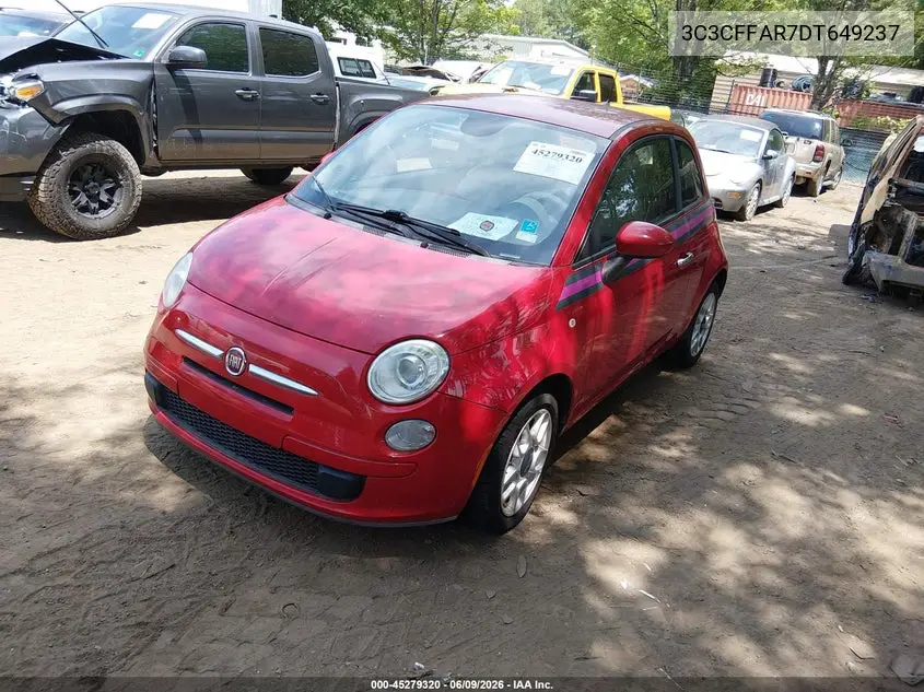 2013 Fiat 500 Pop VIN: 3C3CFFAR7DT649237 Lot: 45279320