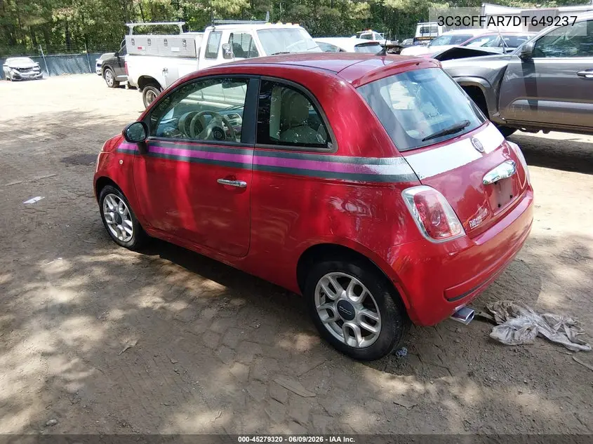 2013 Fiat 500 Pop VIN: 3C3CFFAR7DT649237 Lot: 45279320