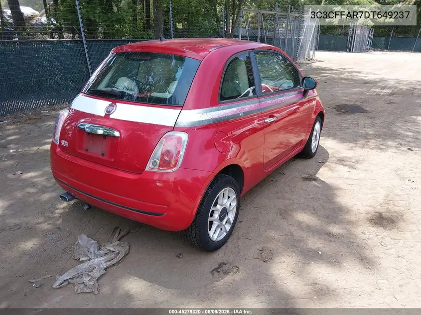 2013 Fiat 500 Pop VIN: 3C3CFFAR7DT649237 Lot: 45279320