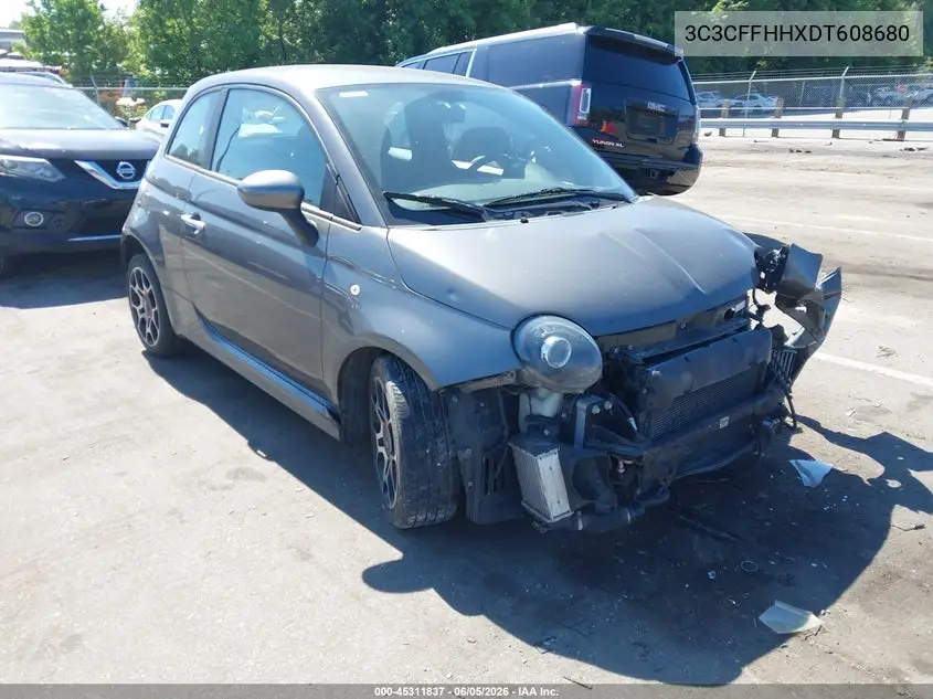 2013 Fiat 500 Turbo VIN: 3C3CFFHHXDT608680 Lot: 45311837