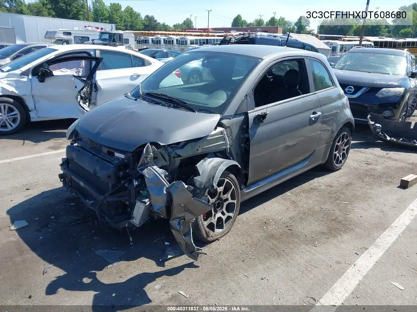 2013 Fiat 500 Turbo VIN: 3C3CFFHHXDT608680 Lot: 45311837