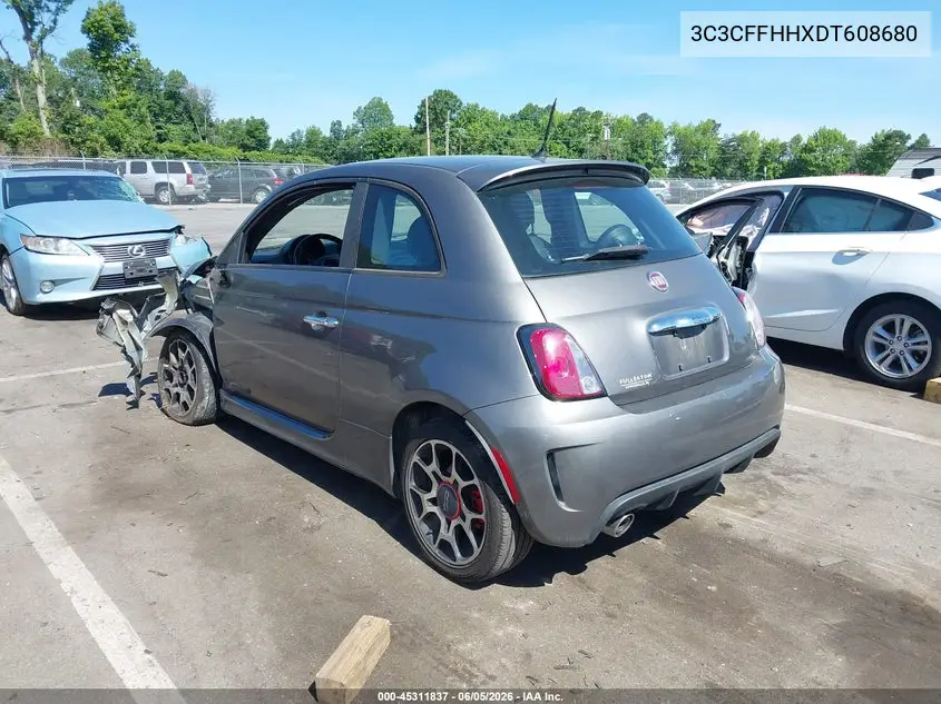 2013 Fiat 500 Turbo VIN: 3C3CFFHHXDT608680 Lot: 45311837