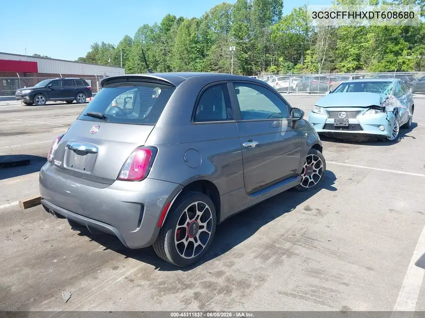 2013 Fiat 500 Turbo VIN: 3C3CFFHHXDT608680 Lot: 45311837