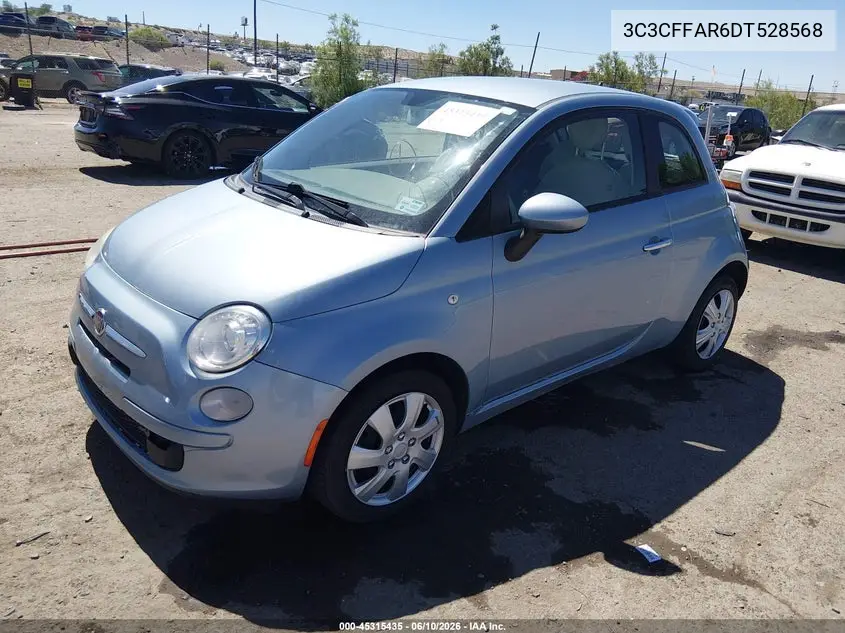 2013 Fiat 500 Pop VIN: 3C3CFFAR6DT528568 Lot: 45315435