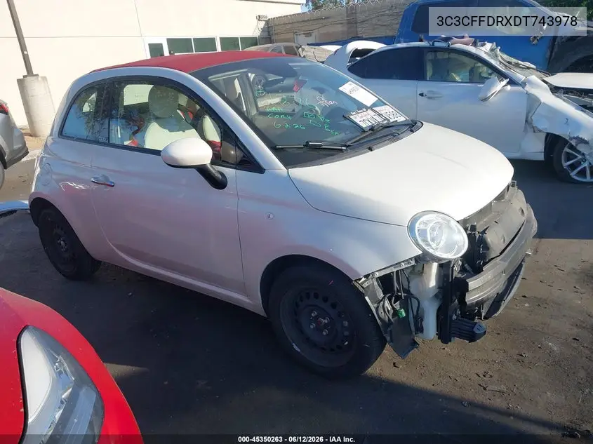2013 Fiat 500C Pop VIN: 3C3CFFDRXDT743978 Lot: 45350263