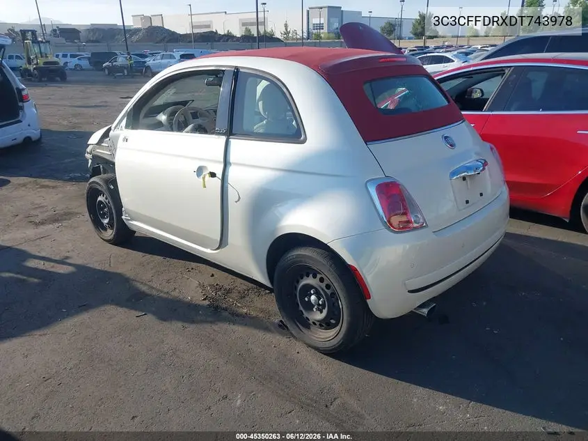 2013 Fiat 500C Pop VIN: 3C3CFFDRXDT743978 Lot: 45350263