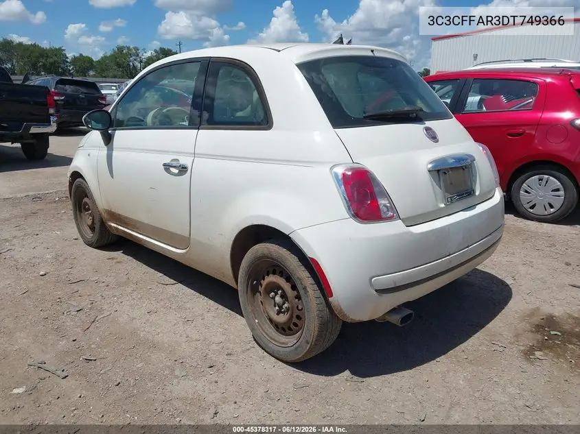 2013 Fiat 500 Pop VIN: 3C3CFFAR3DT749366 Lot: 45378317