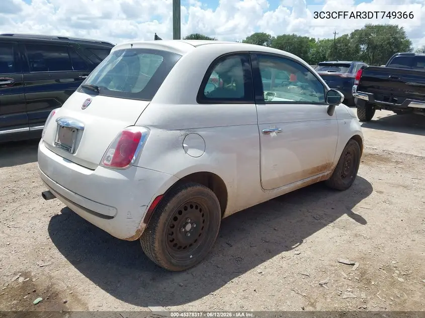 2013 Fiat 500 Pop VIN: 3C3CFFAR3DT749366 Lot: 45378317