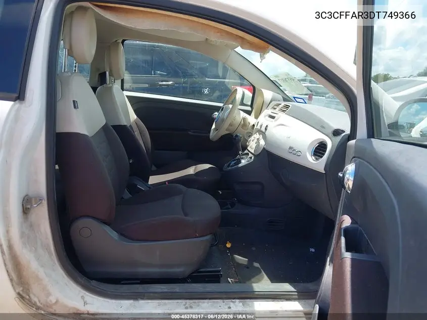 2013 Fiat 500 Pop VIN: 3C3CFFAR3DT749366 Lot: 45378317