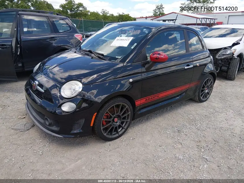 2013 Fiat 500 Abarth VIN: 3C3CFFFH0DT514200 Lot: 45381113