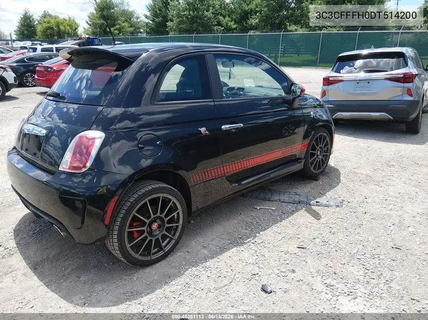 2013 Fiat 500 Abarth VIN: 3C3CFFFH0DT514200 Lot: 45381113