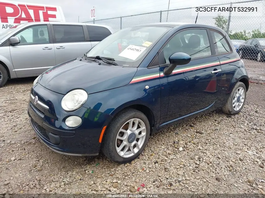 2013 Fiat 500 Pop VIN: 3C3CFFAR4DT532991 Lot: 45402983