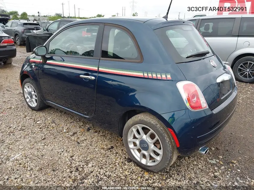 2013 Fiat 500 Pop VIN: 3C3CFFAR4DT532991 Lot: 45402983